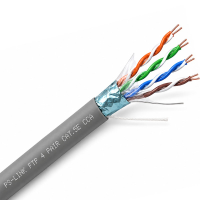 Кабель витая пара FTP4 cat.5E CCA 70 метров Ps-Link FTP-CCA70