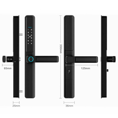 Дверной Wi-Fi замок Ps-Link F5-TY с открыванием по отпечатку пальца, IP65, черный