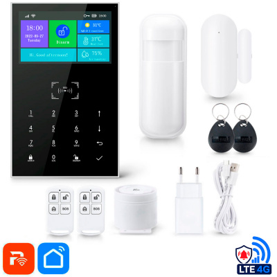 Охранная сигнализация WIFI/GSM LTE Ps-Link PS-PG109-4GEU до 99 беспроводных устройств, сенсорные кнопки, поддержка 4G сети GSM