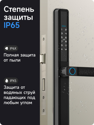 Дверной Wi-Fi замок Ps-Link F5-TY с открыванием по отпечатку пальца, IP65, черный